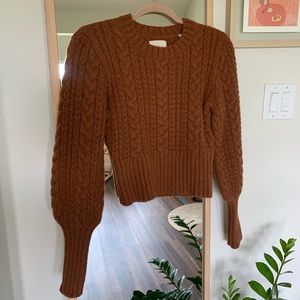 Doen Brown Cable Knit Sweater